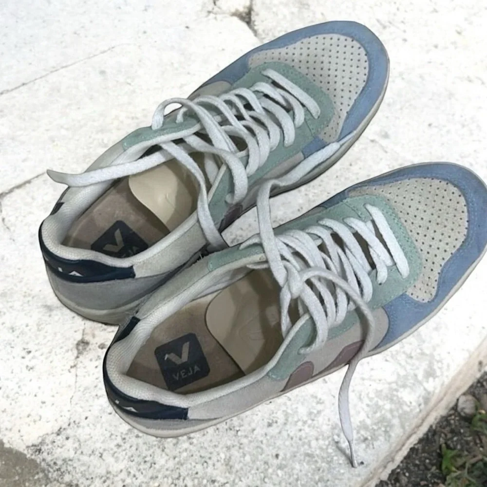Veja V-10 Women's Multicolor Suede Sneakers Size 8 Lace-Up Athletic